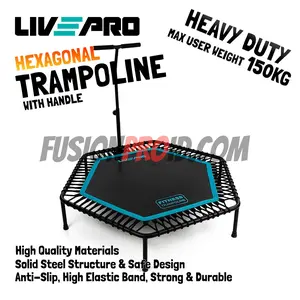 Trampolin Trampoline Hexagonal Handle Dewasa Anak Max 150kg Gym Fitness Livepro