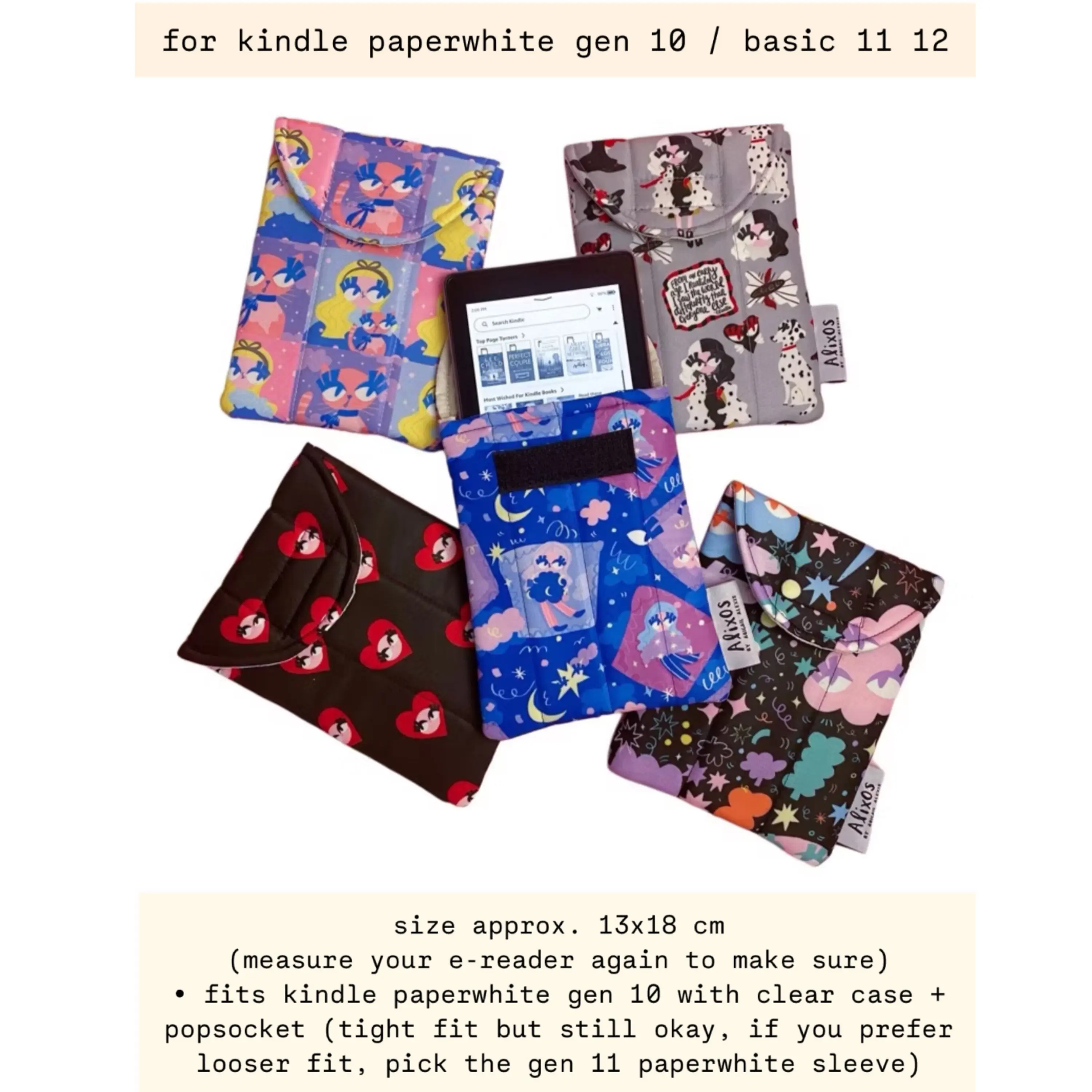 Kindle Gen 10/Basic Paperwhite Sleeves E-reader (13x18 cm approx)