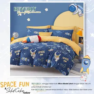 Sprei Karakter Anak Space Fun Ukuran 90x200 - 200x200 Bantal Kain