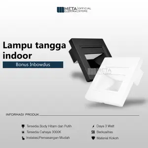 Lampu Tangga Led 3 Watt Hitam Cahaya Kuning Warm 3w Step Light