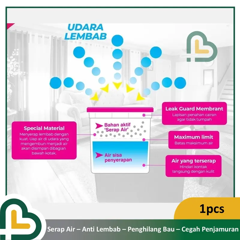 Bagus Serap Air Dehumidifier Box Penyerap Udara Lembab Bau Cegah Ngengat Penjamuran 700ml 1