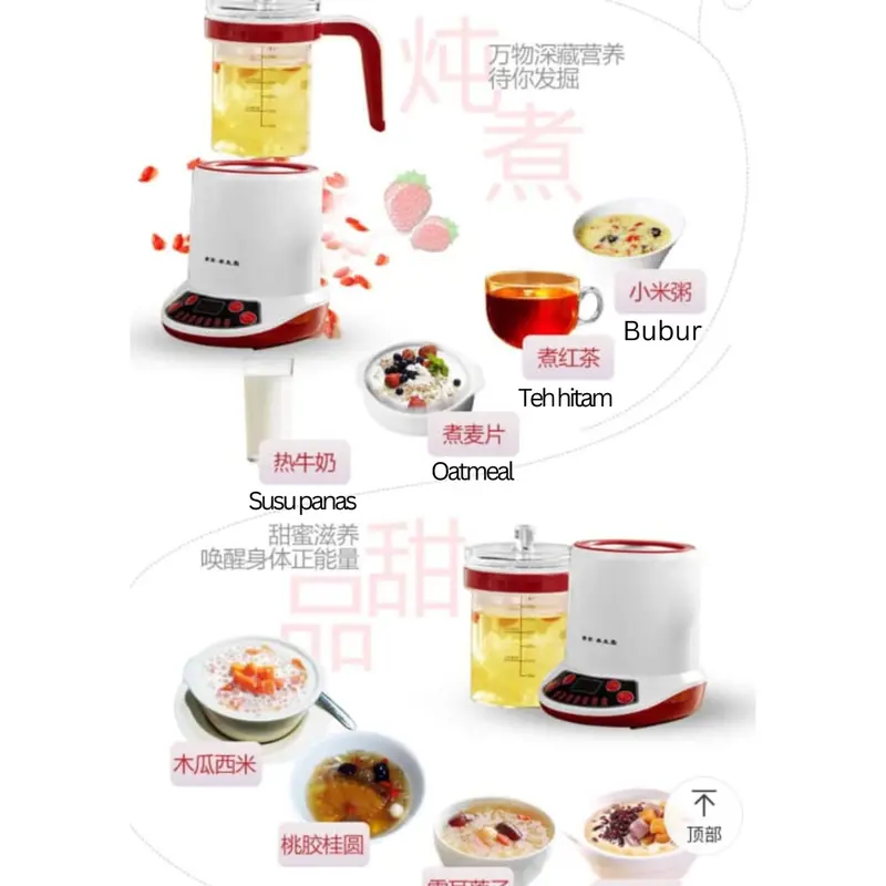 Slow Steamer Cooker Listrik Sarang Walet Jamu Sup Herbal Teh Manisan 8