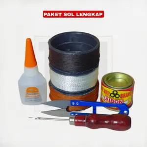 Alat Sol Sepatu Komplit Benang Jarum Lem Gunting
