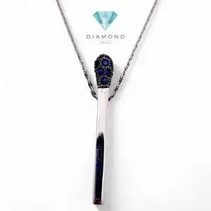 Matches Liontin Blue Sapphire 18K / Diamond Jewelry