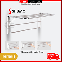 Gambar SHUMO Jemuran Handuk Dinding Stainless Osaka Series | Jemuran Baju Lipat Kecil Kamar Mandi dari Citra furniture Kota Administrasi Jakarta Pusat 1 Tokopedia