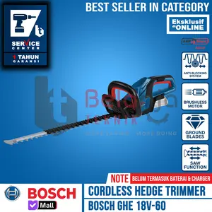 Bosch Cordless Hedge Trimmer GHE 18V-60 Mesin Potong Dahan Baterai 18 V Unit Only