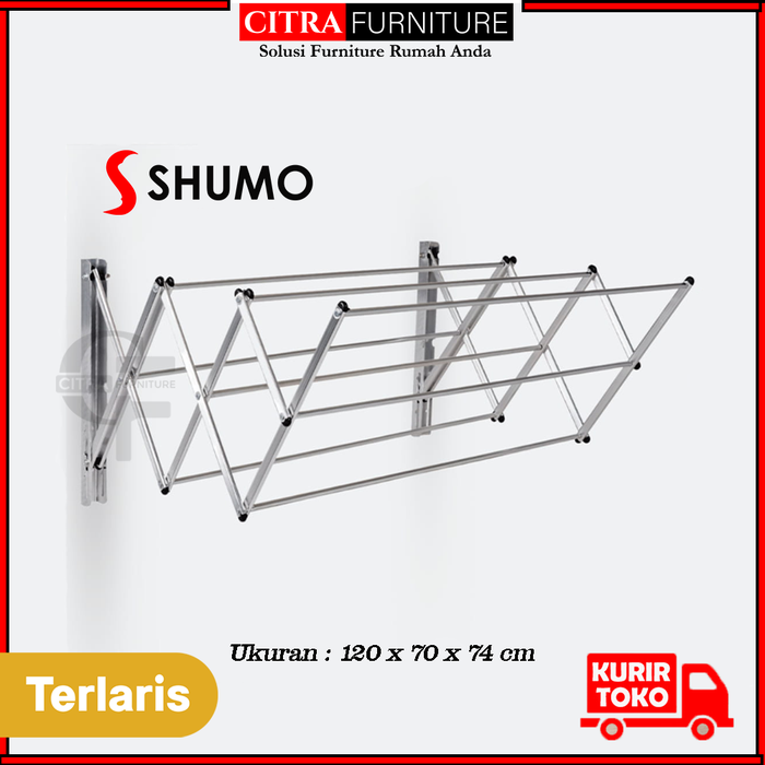 Gambar SHUMO Jemuran Handuk Dinding Stainless Okayaman Series | Jemuran Baju Lipat Kecil Kamar Mandi dari Citra furniture Kota Administrasi Jakarta Pusat Tokopedia