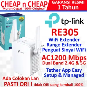 WiFi Extender TP-Link RE305 AC1200 Dual Band - TPLink Penguat Sinyal Wi Fi Wi-Fi Range Repeater RE 300