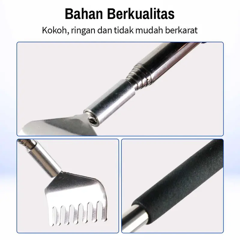 Alat Garuk Punggung Tongkat Cakar Garukan Badan Gatal Teleskopic Stainless Steel 5