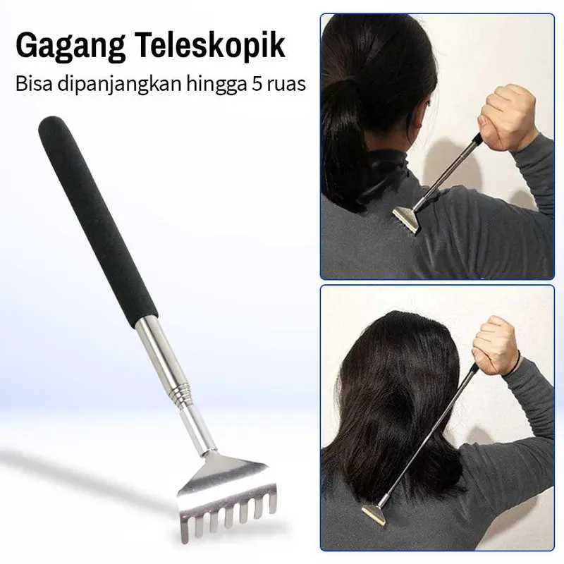 Alat Garuk Punggung Tongkat Cakar Garukan Badan Gatal Teleskopic Stainless Steel 4