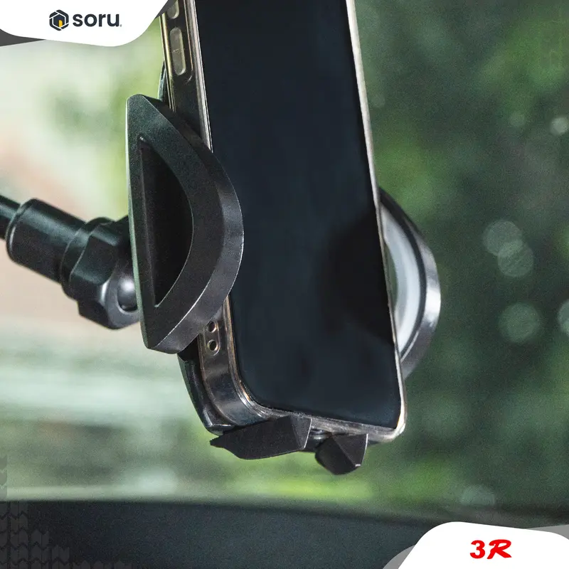SORU 3R Phone Holder Dudukan Handphone Dashboard Mobil Mount Suction Cup Windshield Simple Phone Holder for Car 3