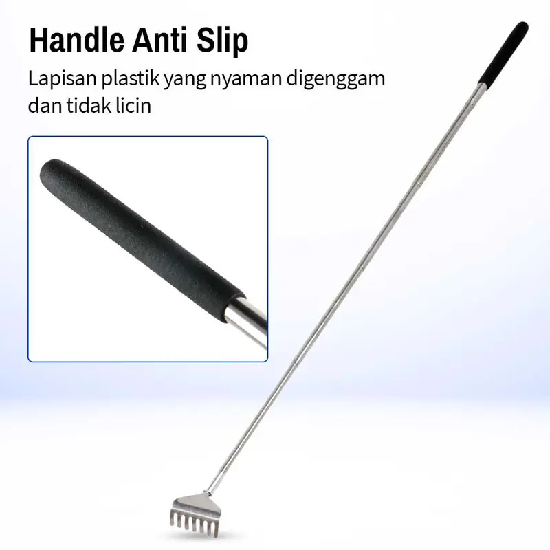 Alat Garuk Punggung Tongkat Cakar Garukan Badan Gatal Teleskopic Stainless Steel 6