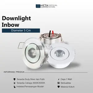 Lampu lemari led downlight mini 1 Watt 1 Mata Lampu panel downlight 1w