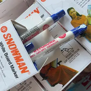 Spidol snowman whiteboard BG12 warna biru isi 12 pcs