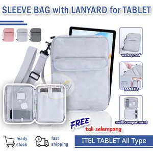 Sleeve untuk Tablet Itel Vistatab 10 / Vista Tab 30 / Pad 1 One / Pad 2 Two 10 10.1 11 Inch 2024 ( FREE TALI SELEMPANG ) Pouch Bag Tas Sarung Soft Case Casing Cover Handle Jinjing Shoulder Slot Keyboard Tablet Waterproof Kerja Kantor ( FRS )