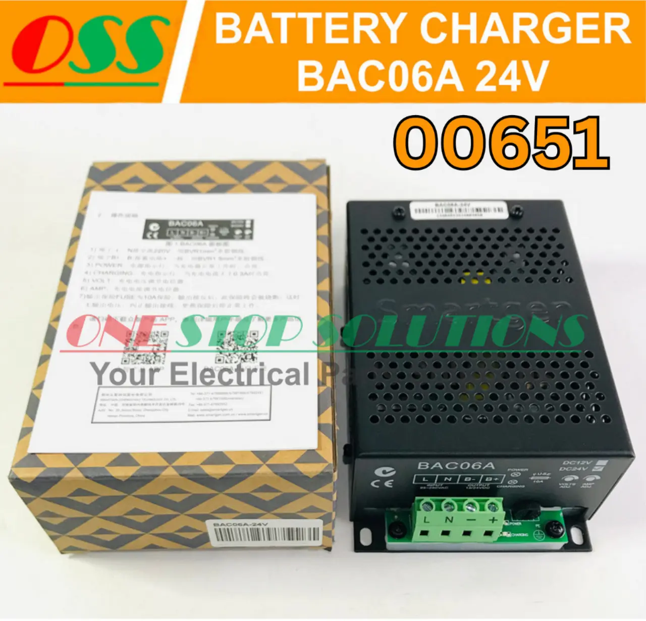 BATTERY CHARGER SMARTGEN BAC06A 24V 5A 6A