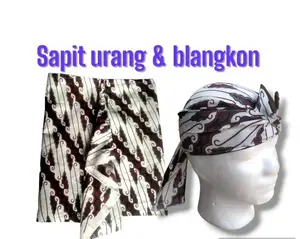 Sapit urang dan blangkon satu set motif sama sesuai gambar ukuran anak dan dewasa dan request ukuran jumbo. bawahan tradisional pria da
