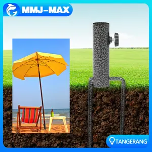 Metal Patio Umbrella Stand Universal-Tempat Payung With Two Forks-Beach Umbrella Holder