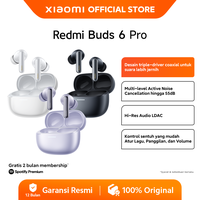 Gambar Xiaomi Redmi Buds 6 Pro | Desain triple-driver coaxial | Multilevel ANC 55 dB | Hi-Res Audio LDAC | Kontrol Sentuh Audio, Telepon,Volume [Official Store] - Space Black dari Xiaomi Indonesia Kab. Tangerang 1 Tokopedia