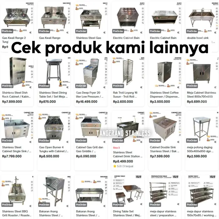 Grease Trap Stainless Steel 201 dim.40x30x25 cm - custom 2 lubang 3" 7