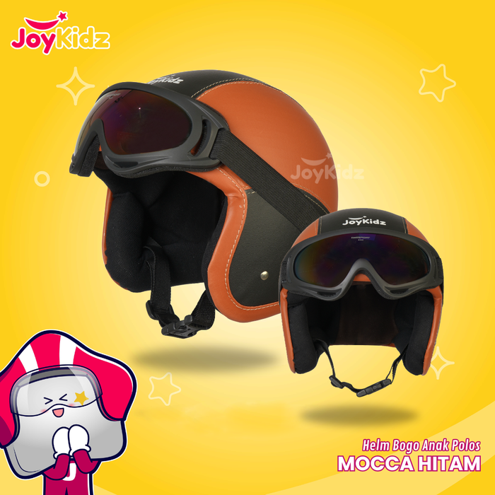 Gambar Helm Bogo Anak Polos Retro Kacamata Usia 2 3 4 5 6 Tahun Mocca Hitam dari JoyKidz Kota Surabaya Tokopedia