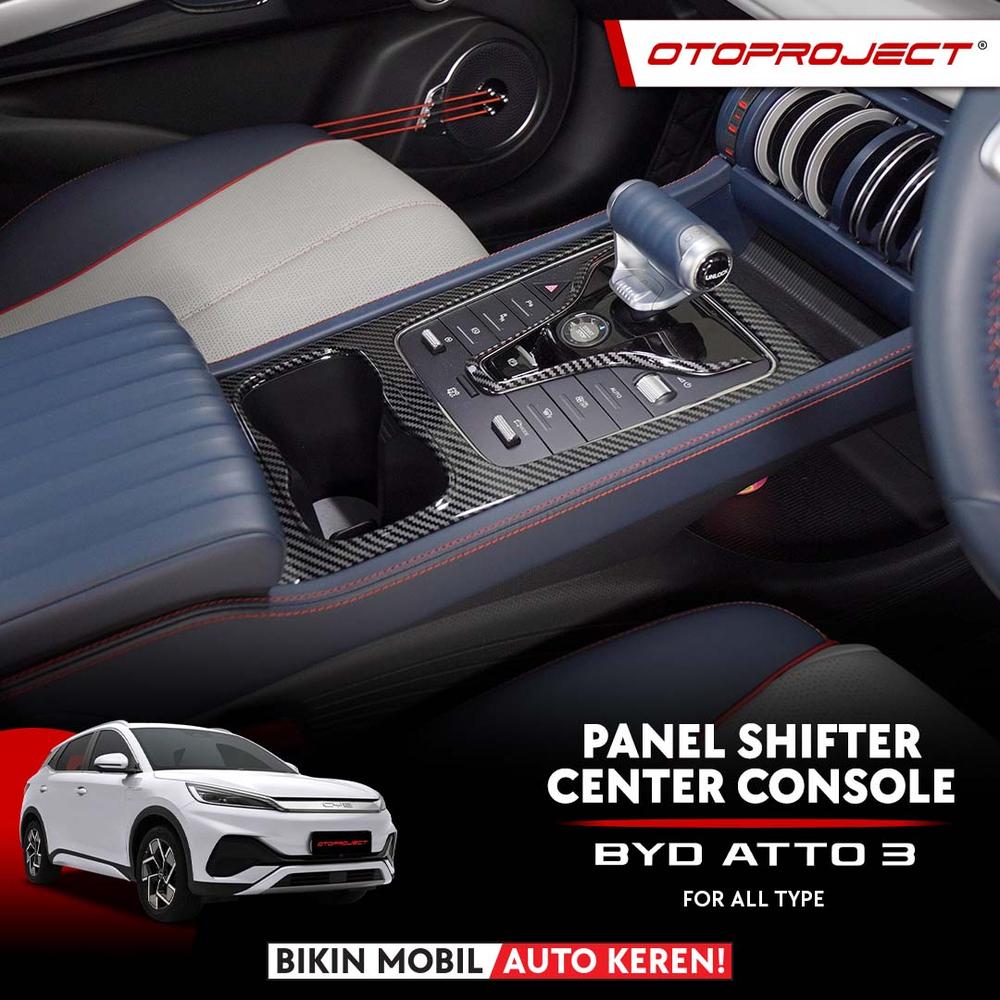 Otoproject - Panel Shifter Center Console Atto 3 Carbon | Cover Perseneling Atto 3 - CARBON