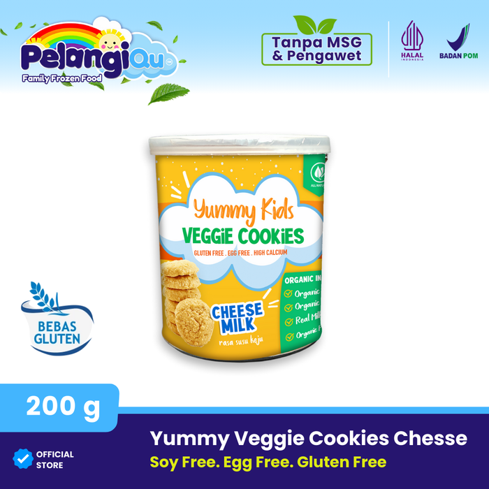 Gambar Yummy Kids Veggie Cookies Chesse 200g - Kukis Sayur Organik Keju Susu Gluten Free Egg Free Tanpa Pengawet Halal BPOM dari PELANGI HEALTHY FROZEN FOOD OFFICIAL Kab. Bekasi Tokopedia
