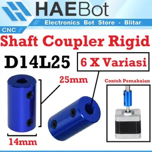 [EBS] RIGID SHAFT COUPLER D14L25 6X6 6X7 6X8 6MM COUPLING CNC 3D PRINT