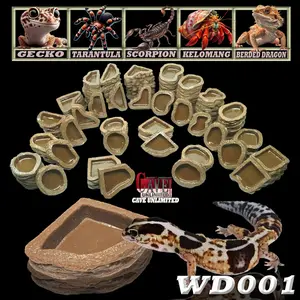 WD001 WATERDISH WATER FEEDING DISH TEMPAT MAKAN MINUM LEOPARD GECKO AFT WHEELERI CREASTED TOKEK BD BEARDED DRAGON INSECTA TARANTULA P METTALICA PORTERI AURATUM KALAJENGKING KELABANG KELOMANG ULAR CORNSNAKE WADAH MAKANAN MINUMAN MANGKUK KALSIUM REPTILE