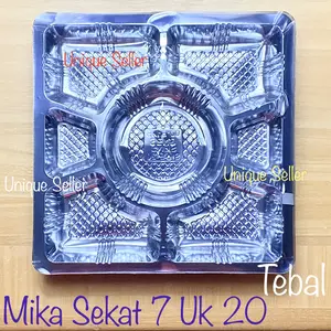 Mika Sekat 6 Mika Sekat 7 isi 100 pcs untuk Dus Nasi 20x20 22x22 cm 20 22 cm 20cm 22cm Bening Hitam Putih Bulat Mika Samir