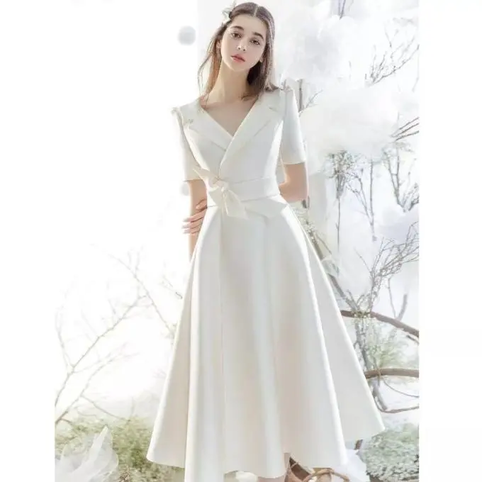 mididress scuba putih - VA9675 0