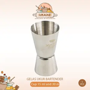 Gelas Ukur Bartender Double Jigger Measuring Cup 15ml and 30ml