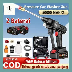 Iman_^^ Mesin Cuci Steam Motor Mobil Baterai 21 Volt/ 28 Volt / 48 Volt Cordless Jet Cleaner High Quality Full Accessories