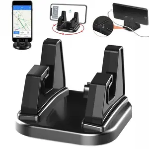 Alas Tempat Dudukan GPS Navigasi Duduk Berdiri HP Car Phone Holder Stands Mini Silicone Smartphone Kacamata Rotasi 360° Mobil Rotatable Support Anti Slip Mobile 360 Mount Dashboard GPS Navigation Universal Auto Emoney Etoll Anti Slip Car Phone Dengan Lem