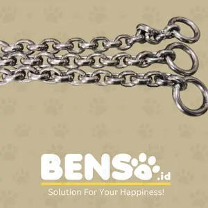 Kalung Anjing - Choke Chain Tali Tuntun Anjing Keren Kuat bahan Baja 5mm 50Cm