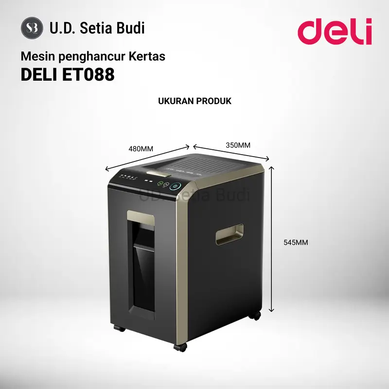 Deli Paper Shredder ET088 Mesin Penghancur Kertas Automatis  Deli ET088 Kapasitas 200 Lembar 32L 1