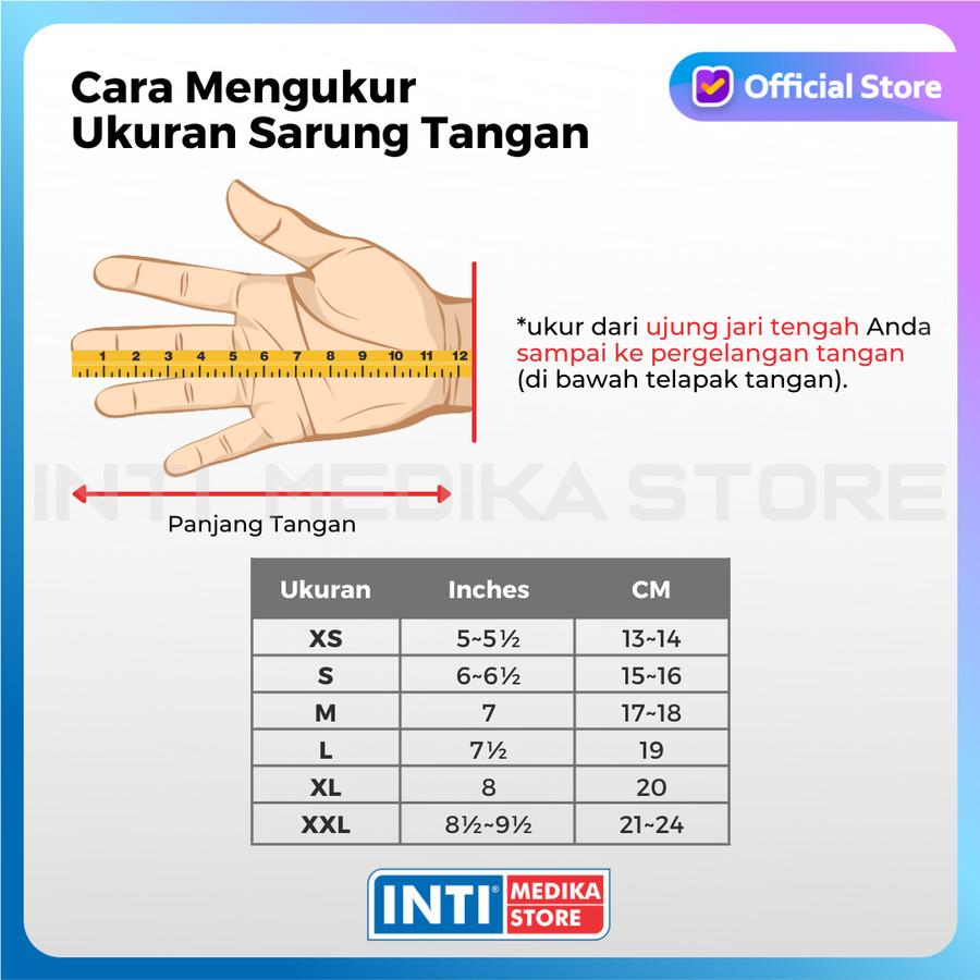 ONEMED - Sarung Tangan Nitril POWDER FREE Tanpa Tepung Black Warm Blue | Nitrile Examination Gloves Hitam Biru PF