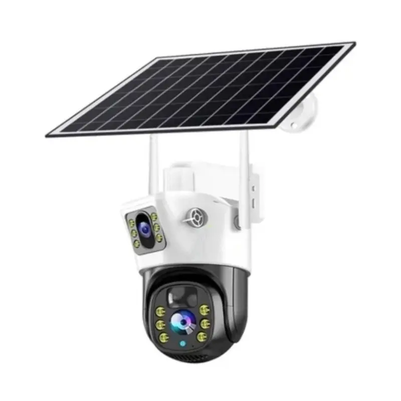 CCTV V380 Pro Solar Panel Dual Lensa Jaringan Wifi 1080p 2K HD Picture 0