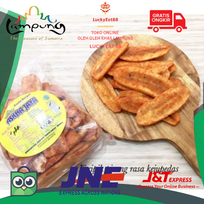 Gambar Keripik Pisang Kepok Kripik Pisang Askha Jaya Rasa Keju Pedas 250Gram dari Lucky Eat 88 Kota Bandar Lampung Tokopedia