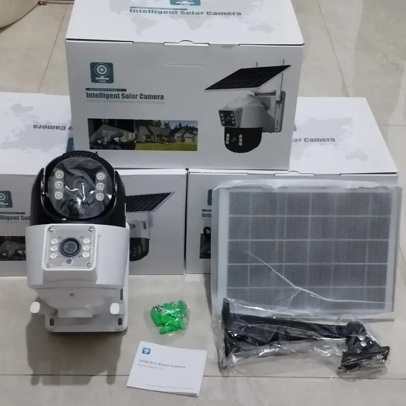 CCTV V380 Pro Solar Panel Dual Lensa Jaringan Wifi 1080p 2K HD Picture 3