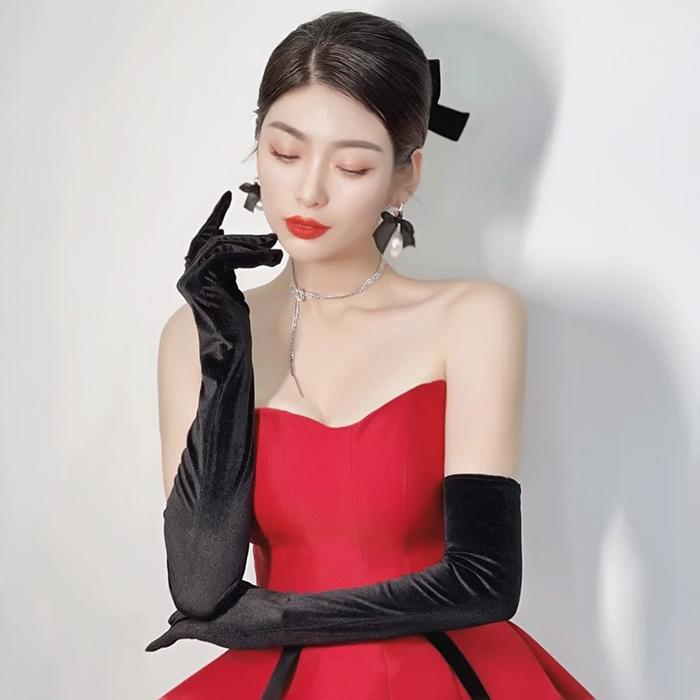 Gambar 【Ls】Women Velvet Long Gloves 8055 dari 99koutlet Kab. Tangerang Tokopedia