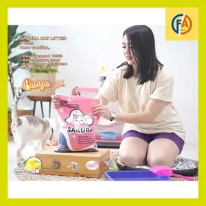 ARTHUR_ LAGI PROMO-HARGA MURAH 6 LITER PASIR KUCING GUMPAL WANGI SAKURA