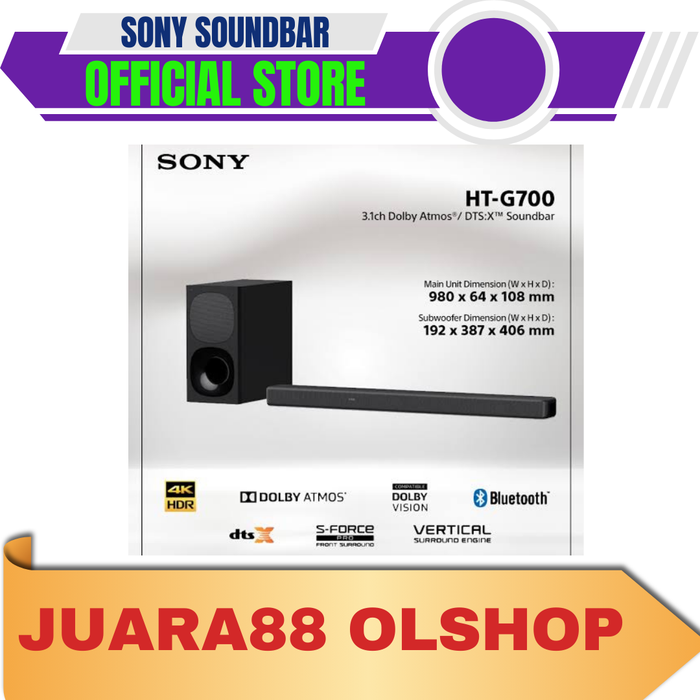 Gambar SONY HT-G700 SOUDBAR 3.1CH DOLBY ATMOS DtS X HTG700 SONY dari Juara88 olshop Kota Bekasi Tokopedia
