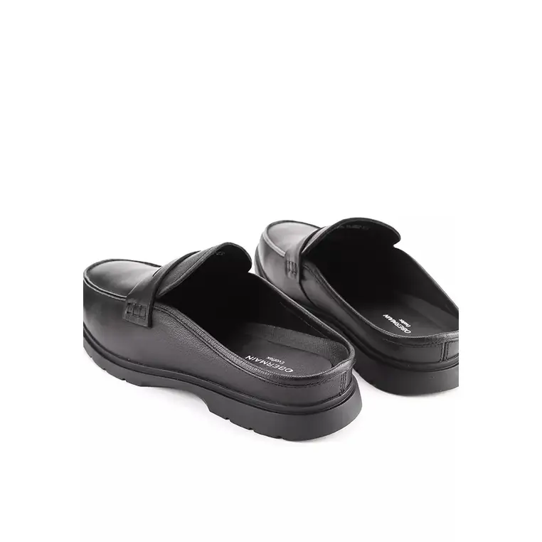 SEPATU SANDAL OBERMAIN PRIA ORIGINAL CASUAL KULIT ASLI HITAM OM01 4