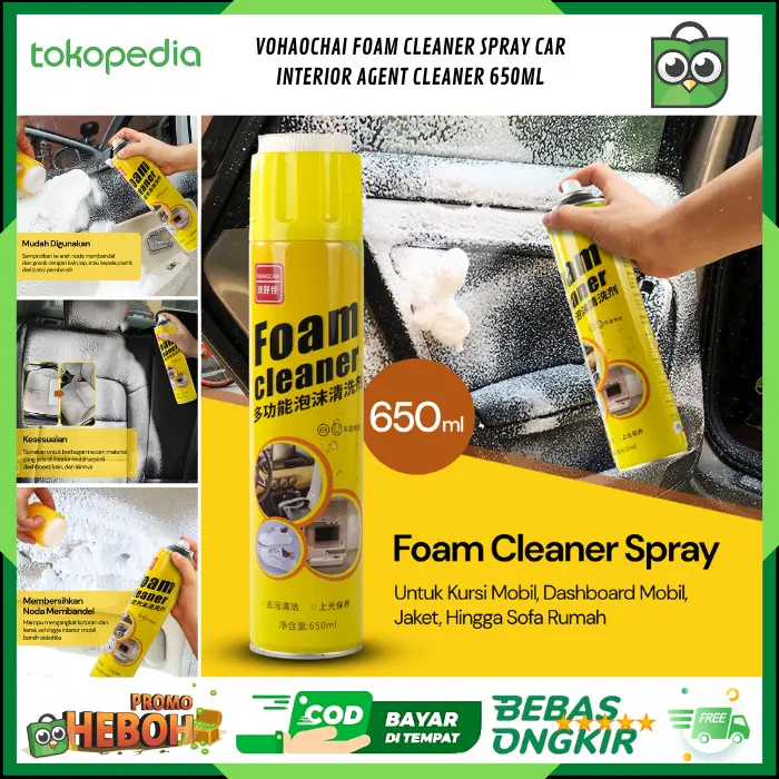 VOHAOCHAI Foam Cleaner Spray Car Interior Agent Cleaner 650ml - No Color / Pembersih Interior Mobil