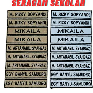 BED NAMA BORDIR SERAGAM SEKOLAH