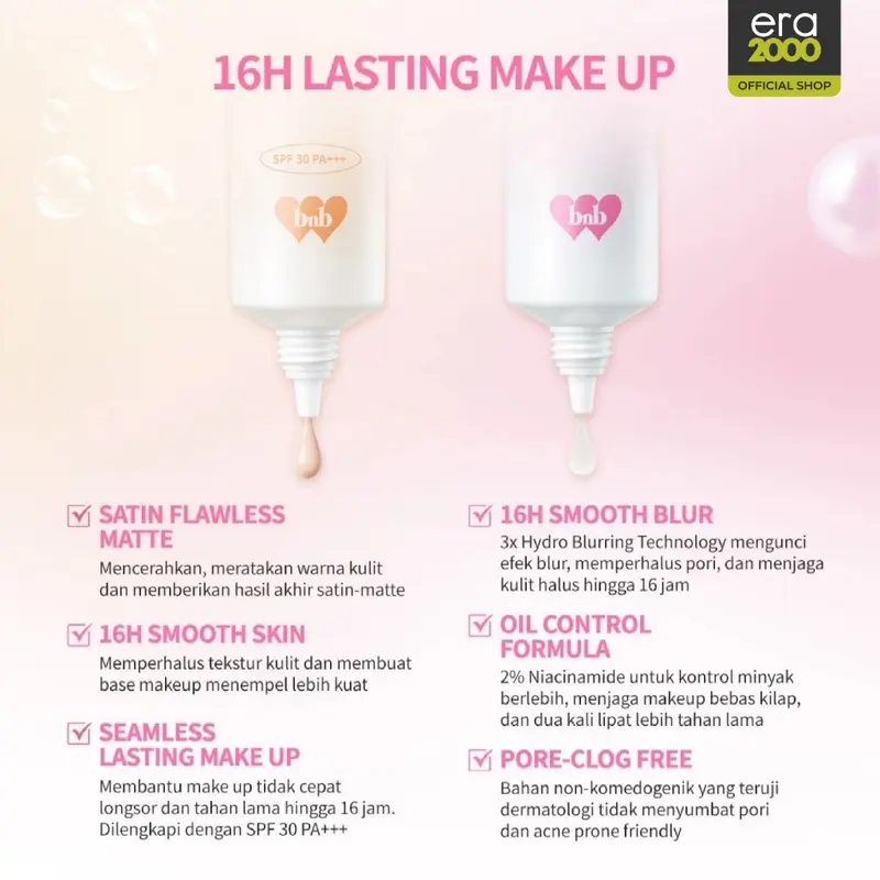 BNB barenbliss Locklook Primer Silky Flawless Tinted Primer & Hydra Smooth Poreless Primer Tahan Hingga 16 Jam 2