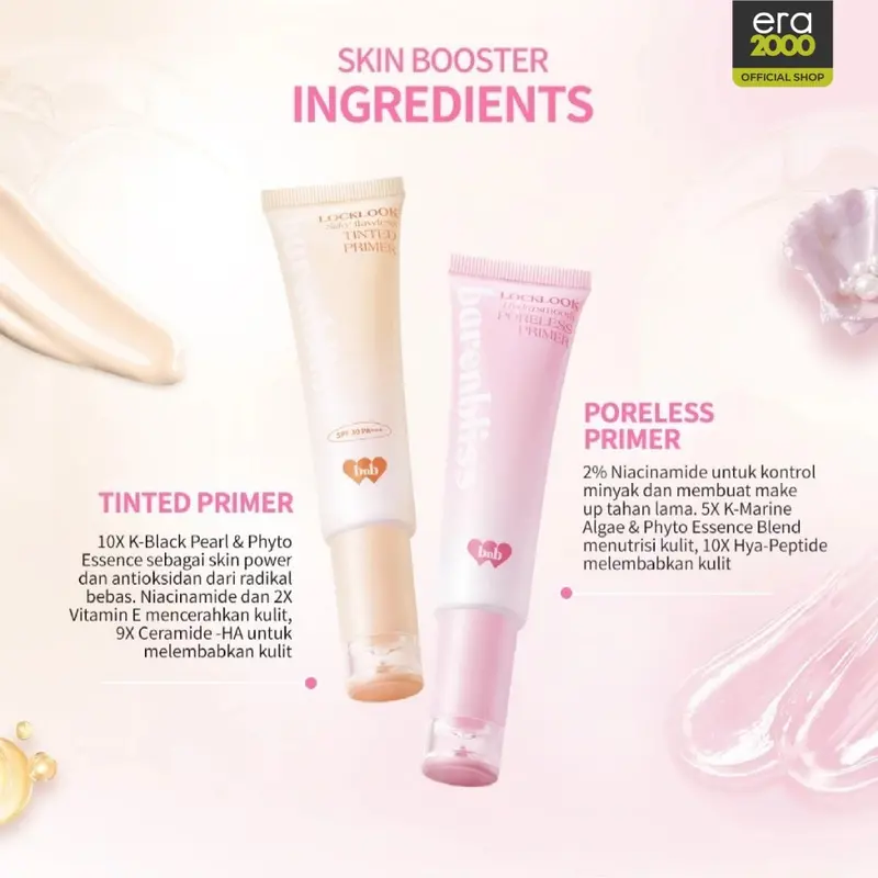 BNB barenbliss Locklook Primer Silky Flawless Tinted Primer & Hydra Smooth Poreless Primer Tahan Hingga 16 Jam 1