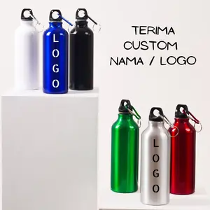 Tumbler Sport Olahraga Custom 500 ml Carabiner Sepeda Aluminium Tumbler Perusahaan (A-12)