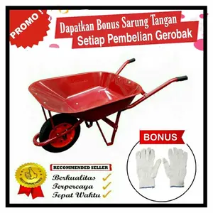 READY !!! GOJEK GRAB GEROBAK SORONG MERAH PASIR SORONG TROLI COR SEMEN DORONG PROYEK BANGUNAN WHEELBARROW